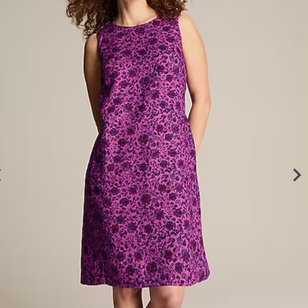 J. Jill 100% Linen A-Line Floral Shift Dress Size S Petite